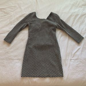 Patterned Black and White Dress